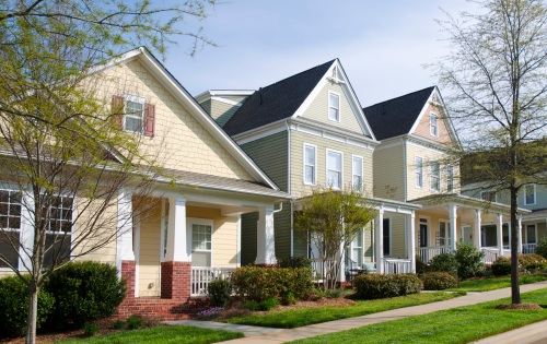 Home sales 2021 Row of homes