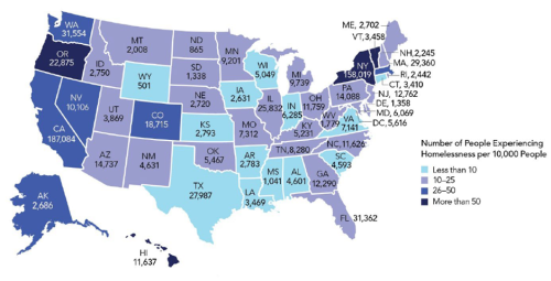 Homelessness rate map